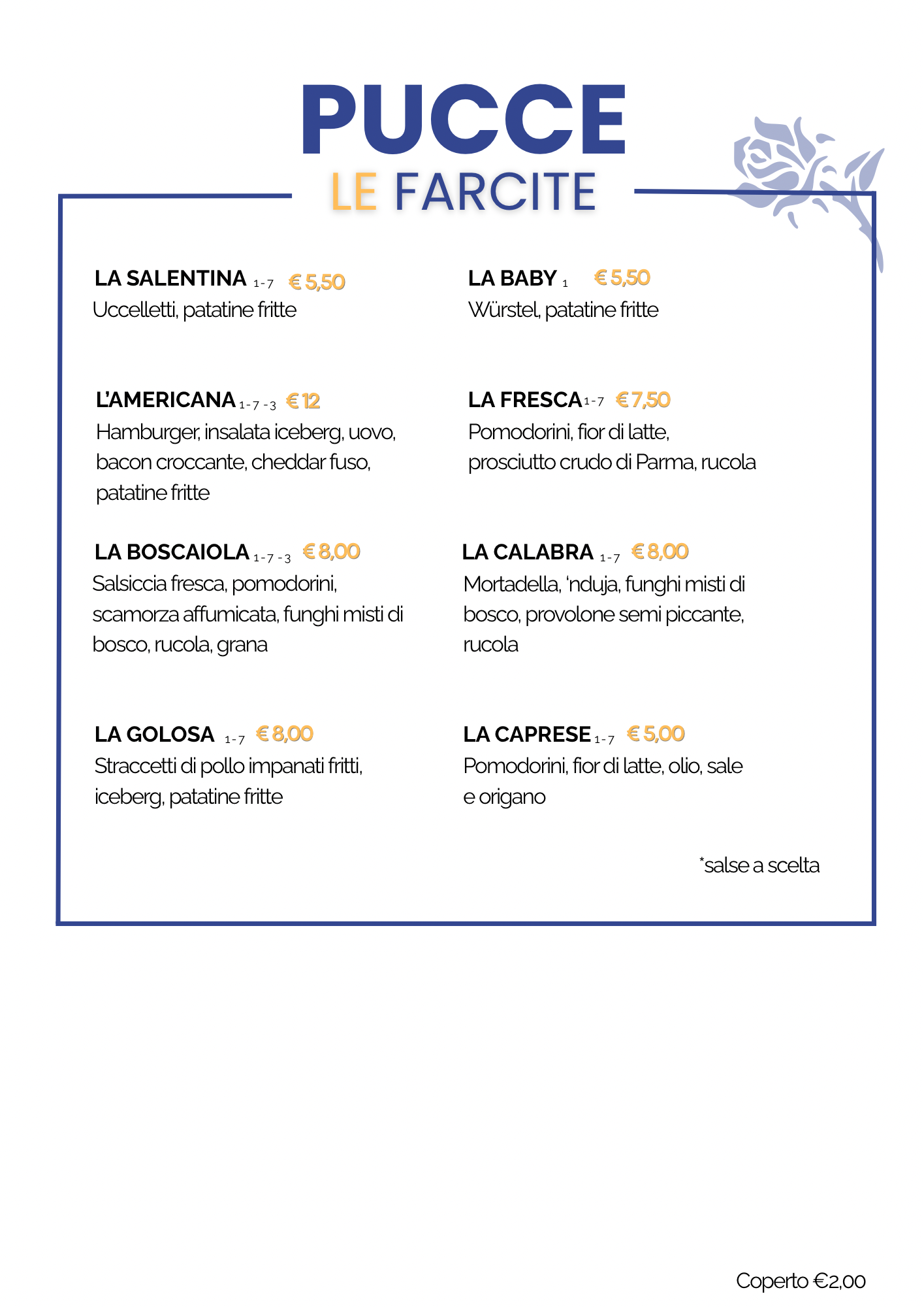 menu con vino